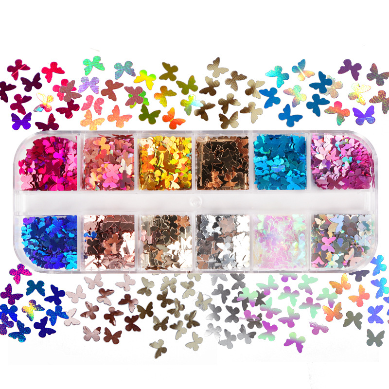 Eyelash Extension Equipment - Butterfly Glitter Eyelash Extension Acessórios, Mix